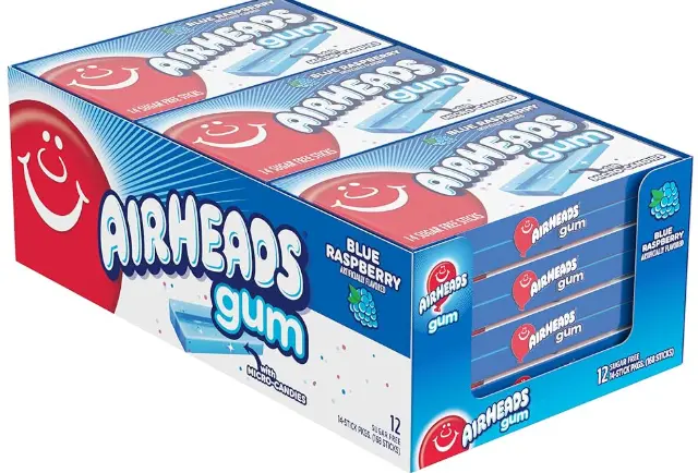 Airheads Gum Blue Raspberry 12-14 Stick