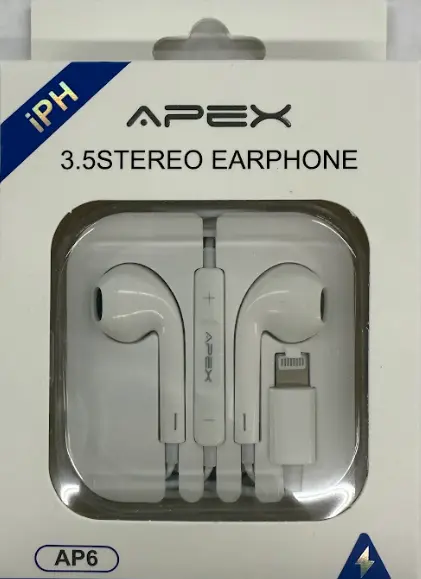 Apex AP6 Lightning 3.5 Stereo Earphone