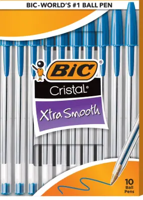 Bic Pen Crystal Xtra Smooth Blue 10ct
