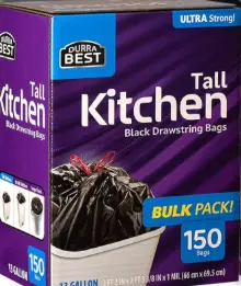 Durra Best BLK Drawstring Bag 150-13 Gal