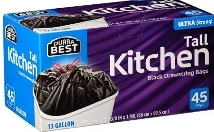Durra Best BLK Drawstring Bag 45-13 Gal