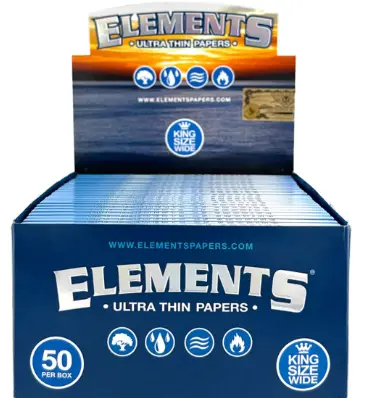 Elements Rice Paper Regular King Size Slim 50pk