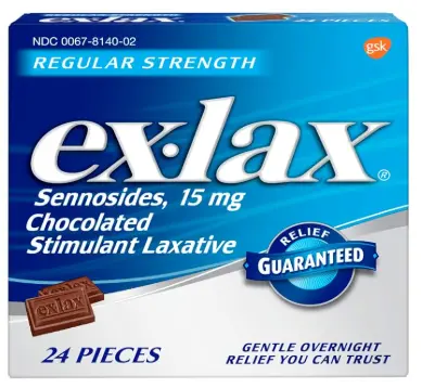 Ex-Lax Chocolate Sennosides 6 Pack 12-15mg