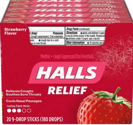 Halls Strawberry 20-9 Drops