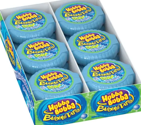 Hubba Bubba Tape Sour Blue Raspberry 12-2 Oz