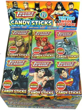 Justice League Candy Sticks 30 CT