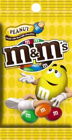 M&Ms Peanut Peg Candy Bag
