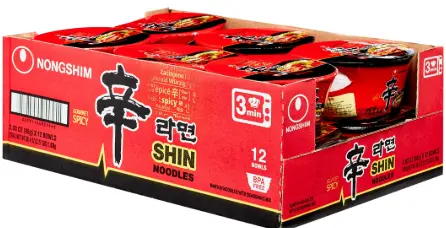 Nongshim Bowl Noodle Soup Shin Spicy 12-3.3oz