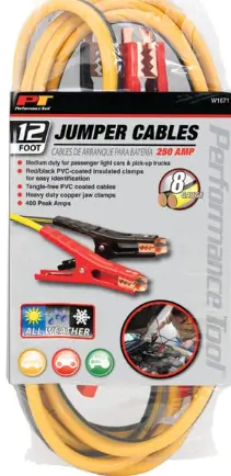 Performance Tool 8 Gauge 12 Foot Jumper Cables