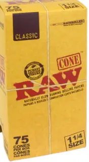 Raw Classic 75 Cones Per Box