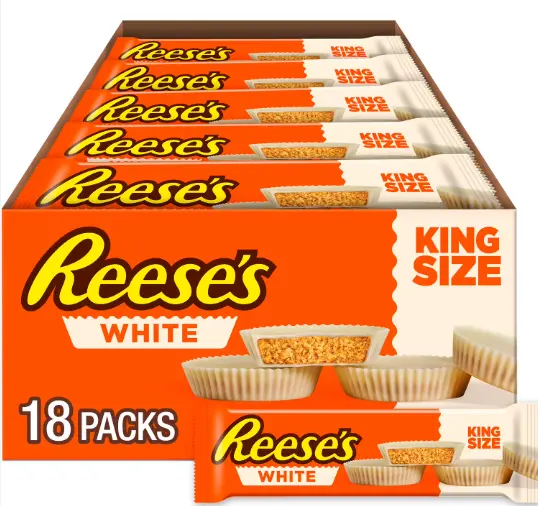 Reeses White Peanut Butter Cup King Size 18-2.8 Oz