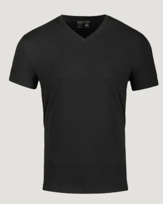 Top Cotton Black V-Neck Shirts - S 6 Pk