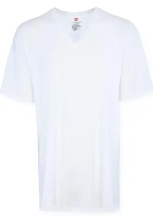 Top Cotton White V-Neck Shirts - Large 6 Pk