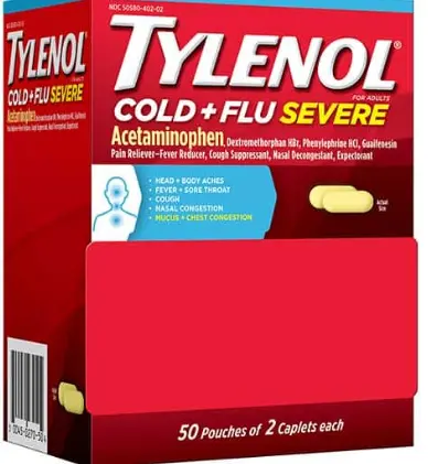 Tylenol Cold & Flu Severe Loose 50 Ct