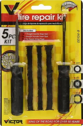 Victor 7 PC Heavy Duty Tubeless Tire Kit with 5 Pc Strings