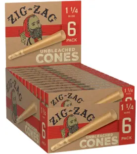 Zig Zag Unbleached Cones 1 1/14 6pk