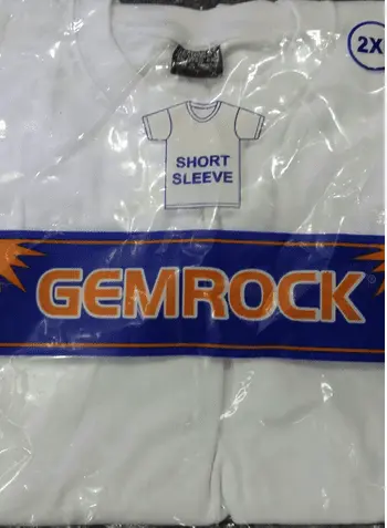 GEMROCK V-NECK WHITE S 6 CT