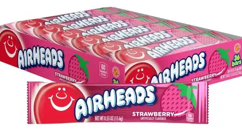 [Airheads 5 Bars Strawberry 18-2.75oz] Airheads 5 Bars Strawberry 18-2.75oz