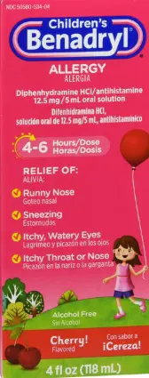 [Benadryl Children Allergy Cherry 4oz] Benadryl Children Allergy Cherry 4oz