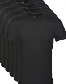 [Black T Shirt Round Neck Small 6pk] Black T Shirt Round Neck Small 6pk