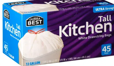 [Durra Best White Drawstring Bags 45-13 Gal] Durra Best White Drawstring Bags 45-13 Gal