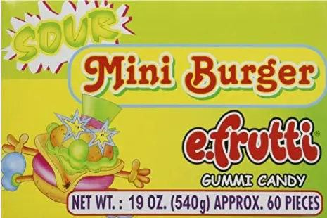 [Efrutti Sour Mini Burger 60-0.32oz] Efrutti Sour Mini Burger 60-0.32oz