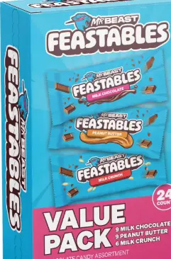 [Feastables Milk Chocolate 24-1.2 Oz] Feastables Milk Chocolate 24-1.2 Oz