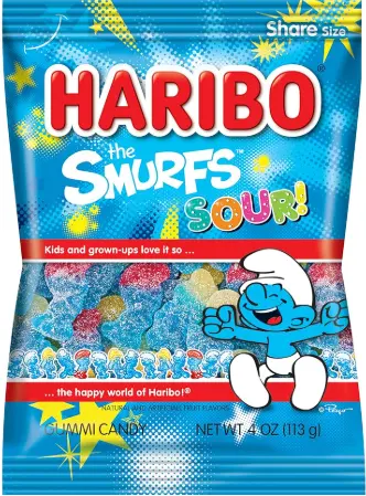 [Haribo Sour Smurfs Gummy 12-4oz] Haribo Sour Smurfs Gummy 12-4oz