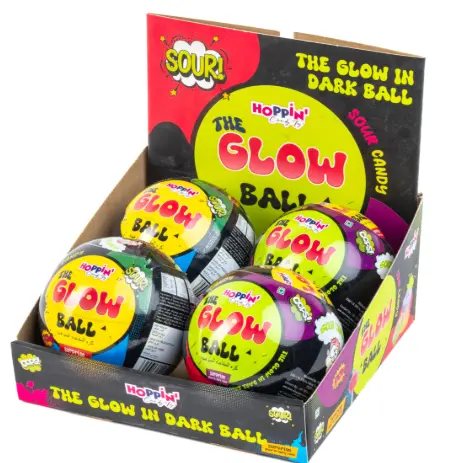 [Hoppin Candy Toy The Glow Ball 4-0.70oz] Hoppin Candy Toy The Glow Ball 4-0.70oz