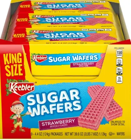 [Keebler Sugar Wafers Strawberry King Size 9-4.4oz] Keebler Sugar Wafers Strawberry King Size 9-4.4oz