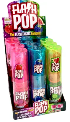 [KidsMania Flash Pop Candy Light Up 12-1.2oz] KidsMania Flash Pop Candy Light Up 12-1.2oz
