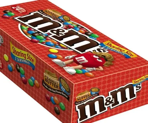[M&M's Peanut Butter King Size 24-2.83 Oz] M&M's Peanut Butter King Size 24-2.83 Oz