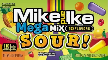 [Mike & Ike Theatre Mega Sour 12-4.25oz] Mike & Ike Theatre Mega Sour 12-4.25oz