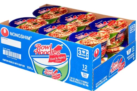 [Nongshim Bowl Hot & Spicy 12-3.3oz] Nongshim Bowl Hot & Spicy 12-3.3oz