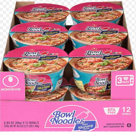 [Nongshim Bowl Noodles Shrimp 12-3.3oz] Nongshim Bowl Noodles Shrimp 12-3.3oz