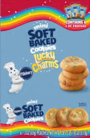 [Pillsbury Mini Soft Lucky Charms Cookies 3oz] Pillsbury Mini Soft Lucky Charms Cookies 3oz