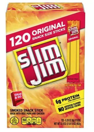 [Slim Jim Smoked Snack Stick 120-0.28oz] Slim Jim Smoked Snack Stick 120-0.28oz