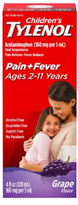 [Tylenol Pain Fever Grape 4oz 3Pk] Tylenol Pain Fever Grape 4oz