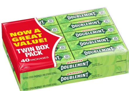 [Wrigleys Twin Pack Doublemint 40-5 Stick] Wrigleys Twin Pack Doublemint 40-5 Stick