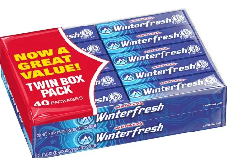 [Wrigleys Twin Pack WinterFresh 40-5 Stick] Wrigleys Twin Pack WinterFresh 40-5 Stick