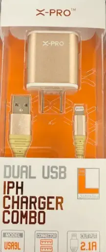[X-Pro Dual USB Iphone Charger Combo] X-Pro USA9L Dual USB Iphone Charger Combo