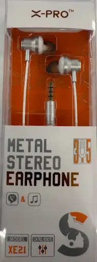 [X-Pro Metal Stereo Earphone 3.5mm] X-Pro XE21 Metal Stereo Earphone 3.5mm