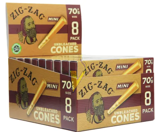 [Zig Zag Mini Cone Unbleached 8pk-70s] Zig Zag Mini Cone Unbleached 8pk-70s