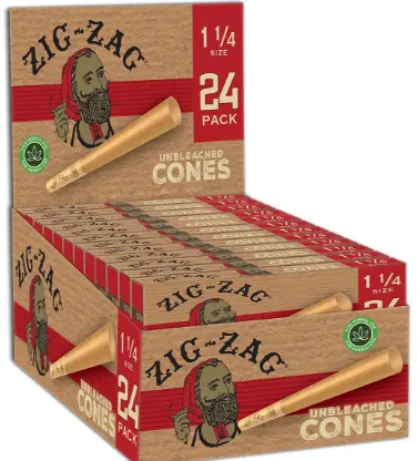 [ZIg Zag Slow Burning Unbleached 1 1/4 24ct] ZIg Zag Slow Burning Unbleached 1 1/4 24ct