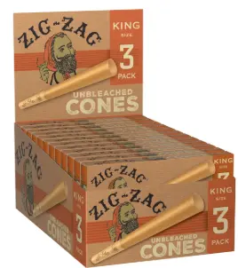 [Zig Zag Unbleached Cones King Size 3pk] Zig Zag Unbleached Cones King Size 3pk